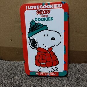 Peanuts Collectible Metal Box With Snoopy Shaped Cookies